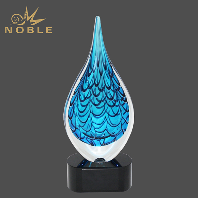 Hand Blown Pacific Blue Raindrop Award - Buy Blue Raindrop Award ...