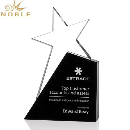 Ravanox 7 1/4" Diamond Cosmic Glass Rising Star Award, Custom Engraved Glass Award