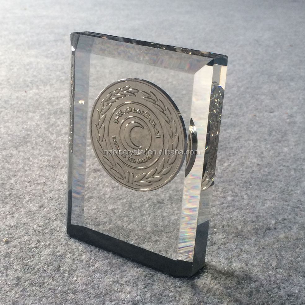 Creative gifts Clear Acrylic Souvenir Coin Paperweight Lucite Embedding