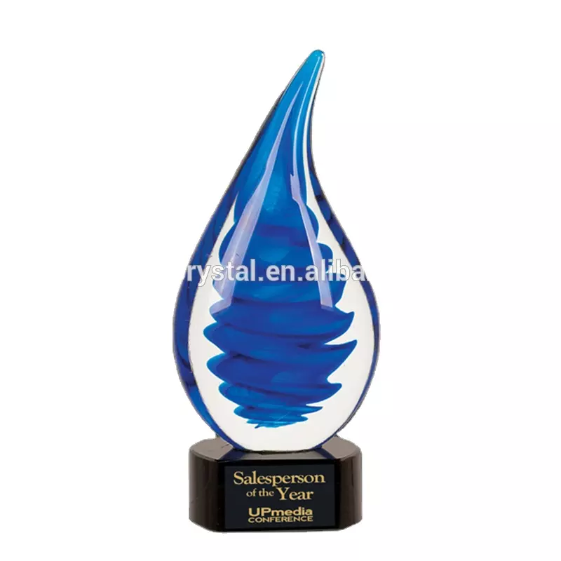 Blue Tornado Art Glass Hand Blown Award Trophy Buy Hand Blown Award, Art Glass Spiral Trophy